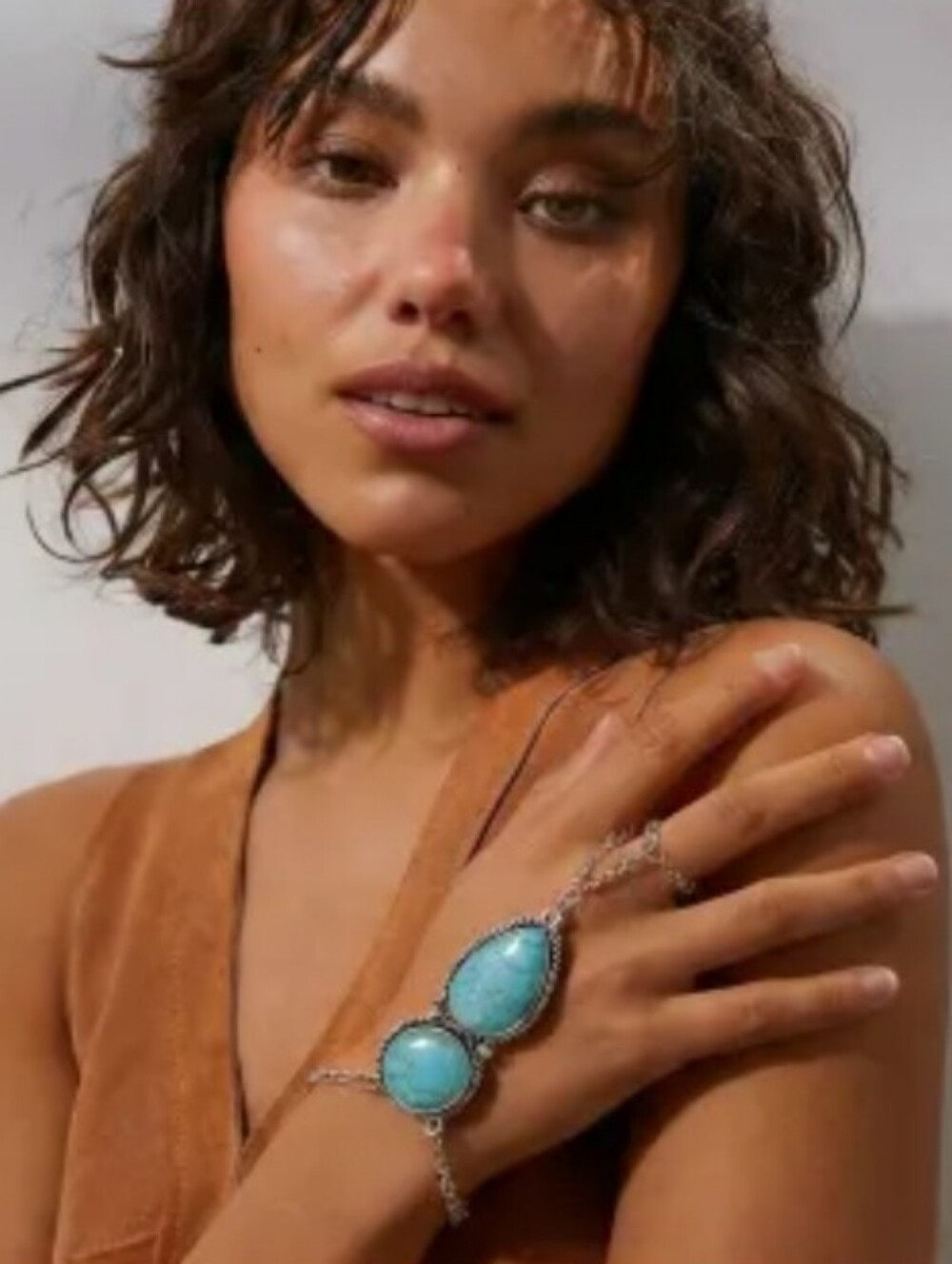 NWT Adele Turquoise Silver Hand Chain Finger Bracelet • #Nwt2